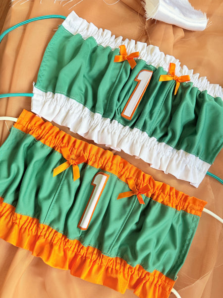 The Cheerleader Top (orange trim)